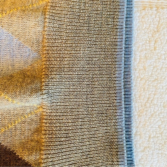 Brooks Brothers Academia Italian Merino Wool Argyle Knit Sweater Gray MEDIUM - Picture 5 of 6